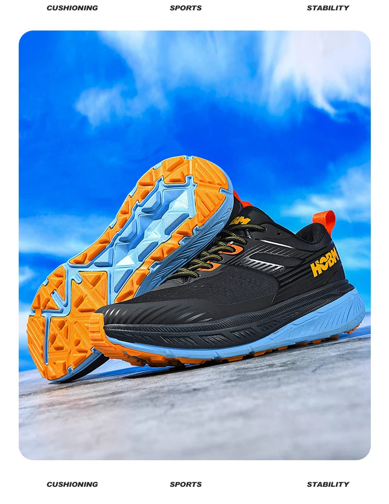 Marathon Professional Running Shoes Thick-Soled Comfortable Men's Summer 2024 New Non-Slip Shock-Absorbing Wear-Resistant Sports