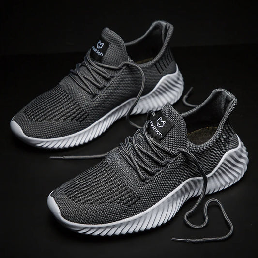 Men Running Shoes Lightweight Breathable Mesh Flat Sports Shoes Comfortable Outdoors Walking Shoes for Men Sneakers Big Size