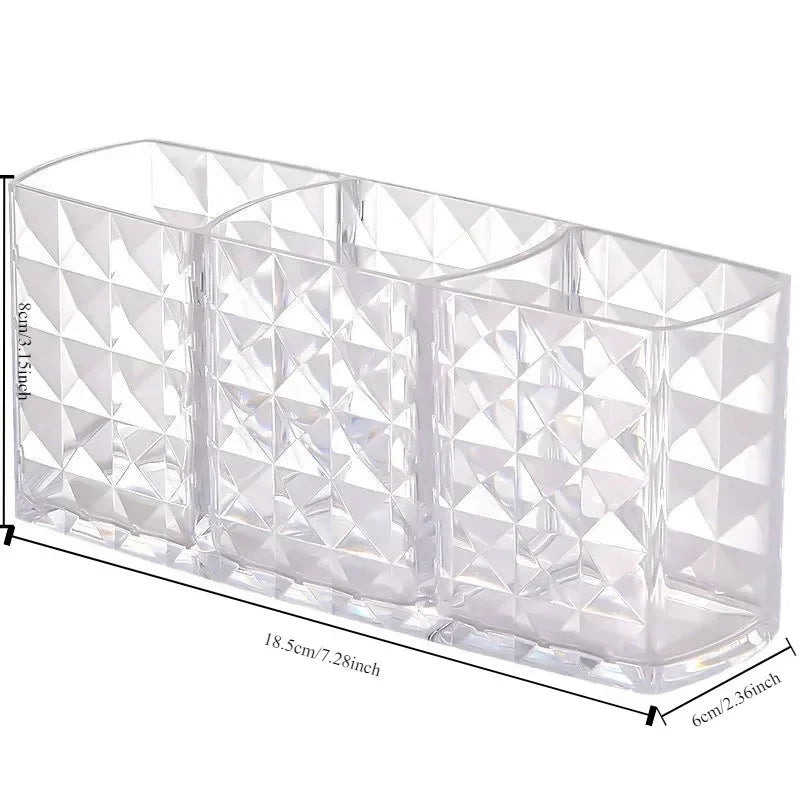 1-piece Diamond Patterned Mirror Cabinet Storage Box, Bathroom, Bathroom, Cosmetics, Lipstick Storage Rack