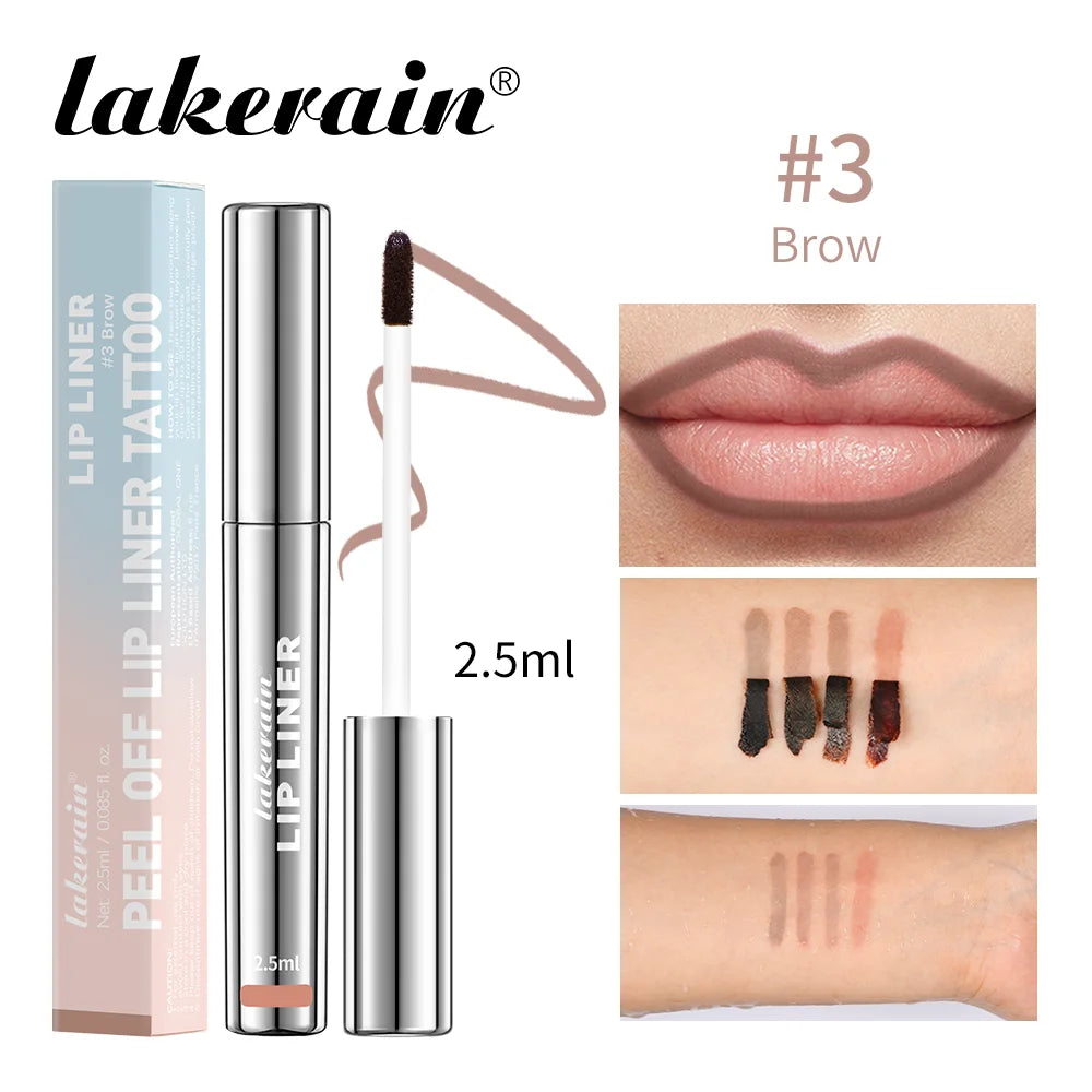 Waterproof Lip Liner Peel Off Tattoo Lipgloss Waterproof Long Lasting Matte Lip Tint Brown Contour Tear-off Lips Stain Cosmetic