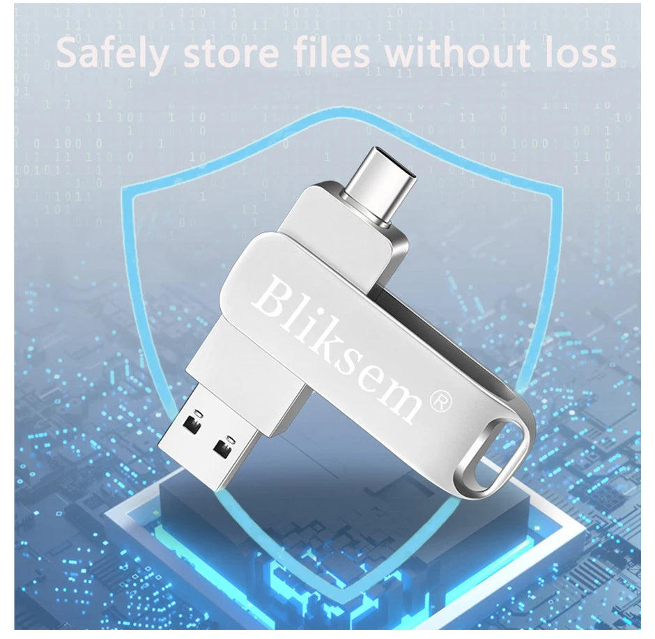 Bliksem TYPE-C Flash Drive OTG 32GB 64GB High Speed USB2.0 for Computer Cell Phone 3in1 USB Metal Mini Pen Drive 32GB USB 64GB