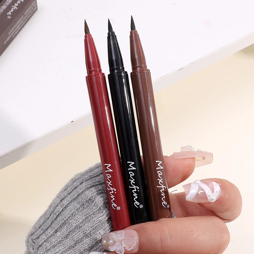 Waterproof Matte Red Liquid Eyeliner Pencil Ultra-thin Long Lasting Quick Dry Smooth Black Eye Liner Pen Korean Makeup Cosmetics