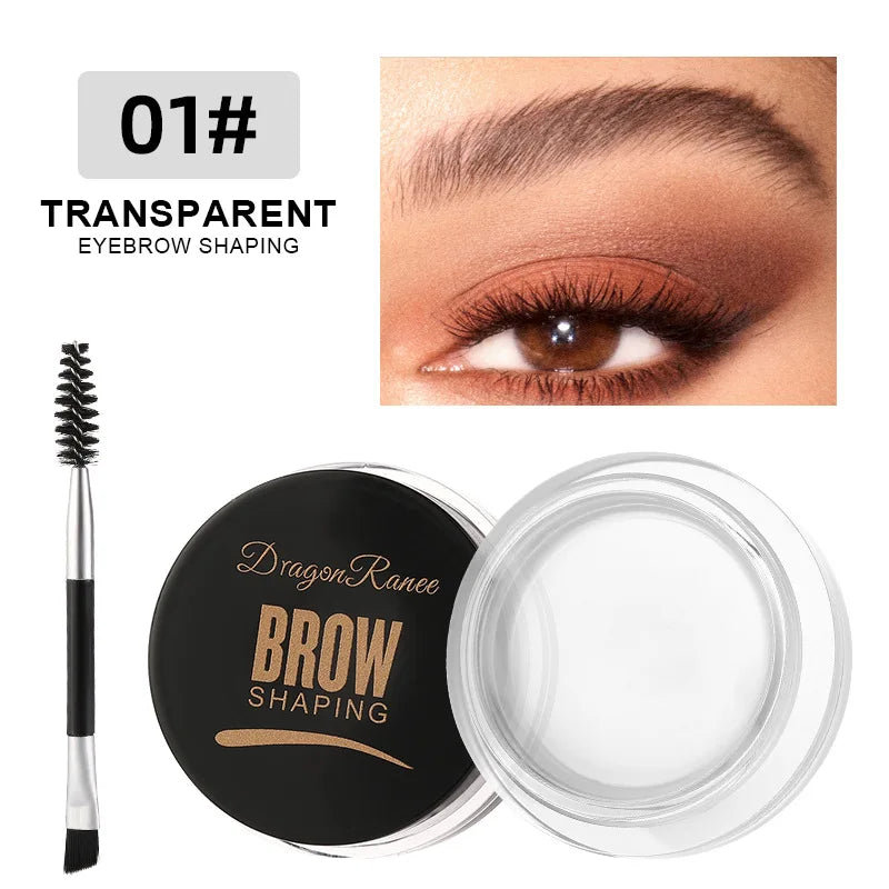 2 in 1 Eyeliner Eyebrow Gel Cream with Brush Waterproof Long-lasting Matte Black Brown Easy Wear Eyeliner Korean Makeup Cosmetic