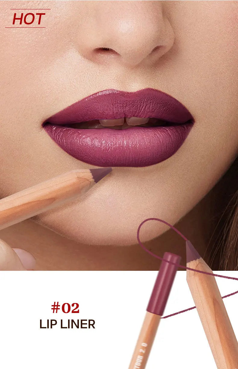 1pc Matte Lip Liner - Long-Lasting, Smooth Application, Easy to Color, Includes Sharpener - Perfect for a Flawless Finish!