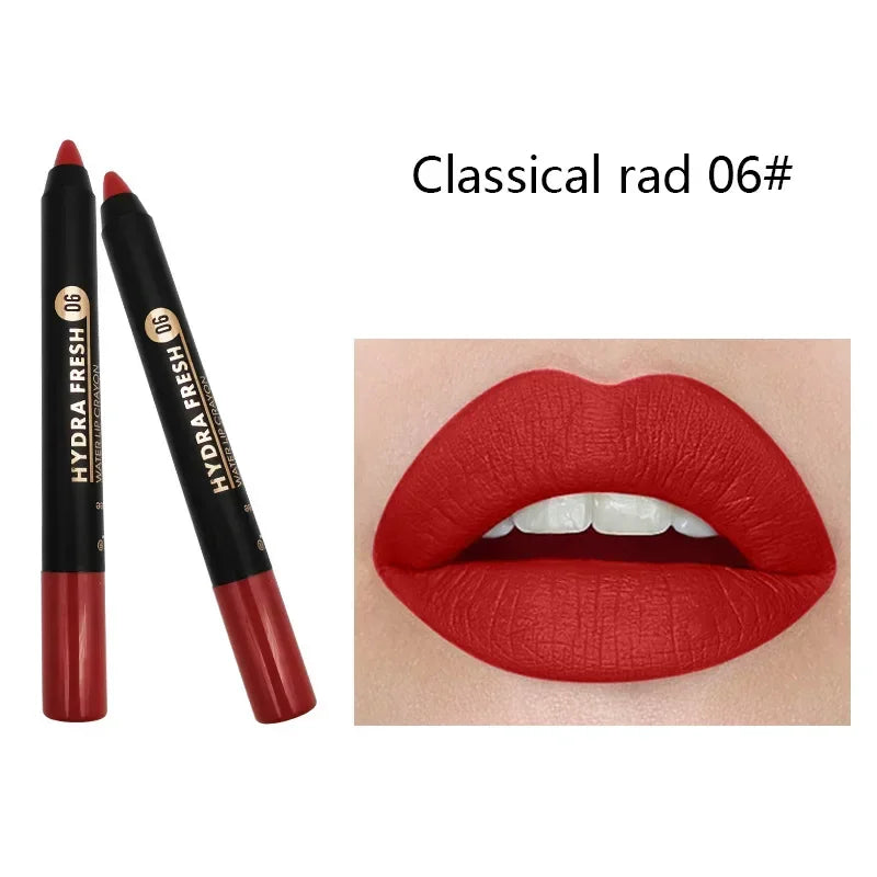 9 Colors Velvet Matte Lipsticks Pencil Waterproof Long Lasting Lip Stick Non-Stick Cup Makeup Lip Tint Pencil Cosmetics Sexy Red