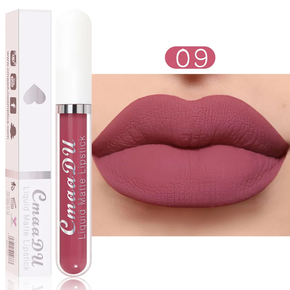 Cmaadu 18 Colors Waterproof Liquid Lipsticks Lip Makeup Matte Velvet Lipstick Lip Gloss Cosmetic Nude Long Lasting Cosmestics