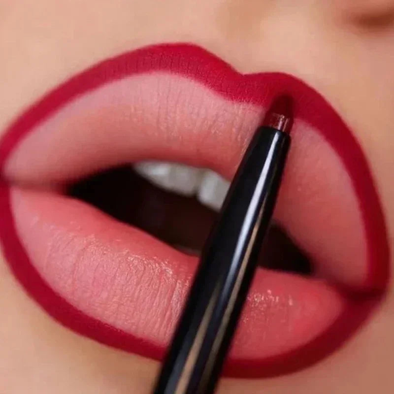 Sexy Red Lip liner Pencil Matte Lipstick Pen Long Lasting Waterproof Lips Contour Makeup Lips Smooth Nude Lipliner Pen Cosmetics