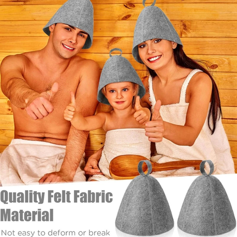 Anti Heat Sauna Hat Thicken Wool Felt Shower Cap Hair Turban Quickly Towel Drying Towel Hats Sauna Bathroom Accessories