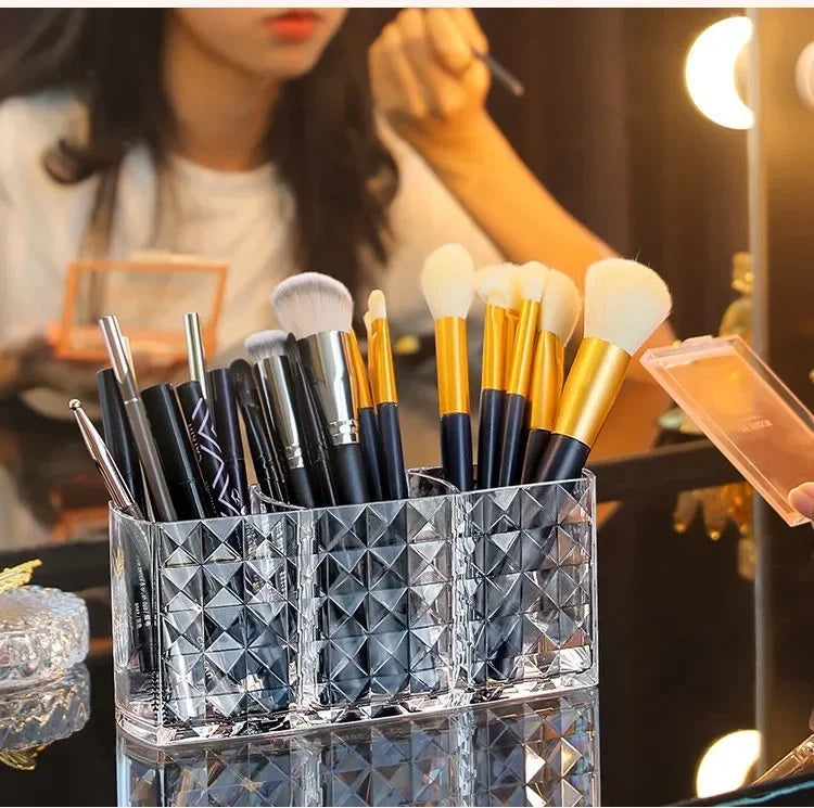 1-piece Diamond Patterned Mirror Cabinet Storage Box, Bathroom, Bathroom, Cosmetics, Lipstick Storage Rack