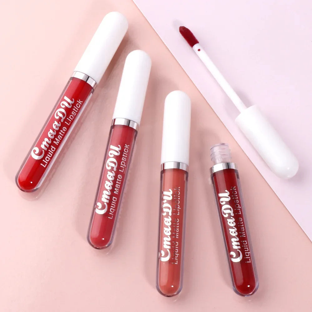 Cmaadu 18 Colors Waterproof Liquid Lipsticks Lip Makeup Matte Velvet Lipstick Lip Gloss Cosmetic Nude Long Lasting Cosmestics