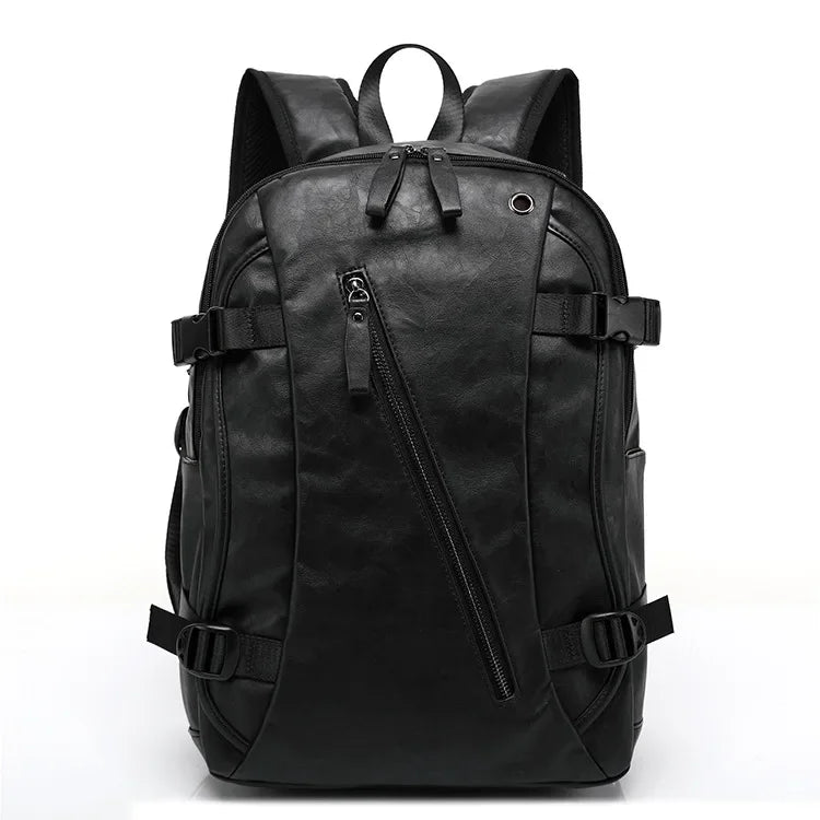 Tilorraine new vintage men backpack fashion style PU leather school student bags computer bag pocket notebook travel backpacks