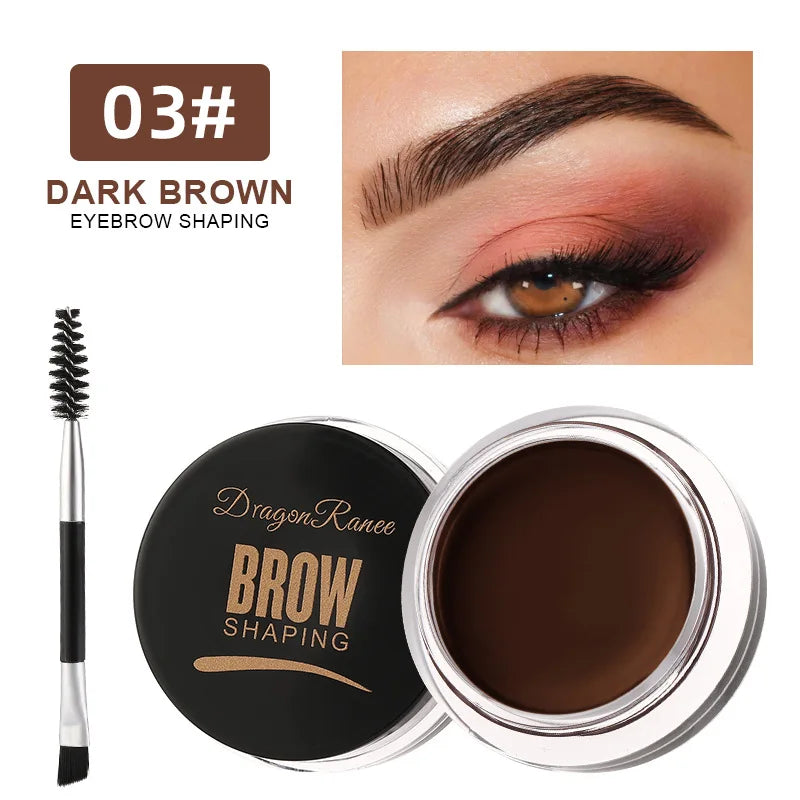 2 in 1 Eyeliner Eyebrow Gel Cream with Brush Waterproof Long-lasting Matte Black Brown Easy Wear Eyeliner Korean Makeup Cosmetic