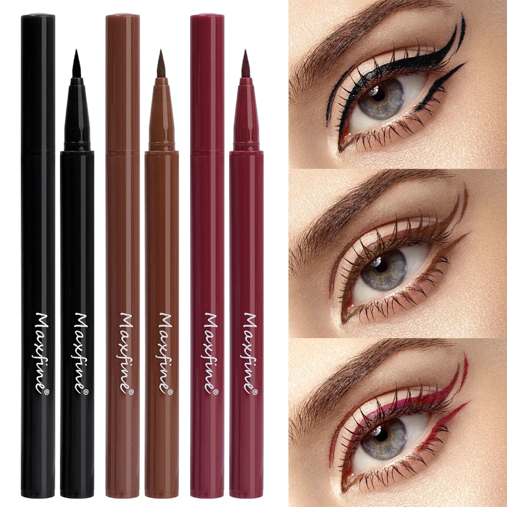 Waterproof Matte Red Liquid Eyeliner Pencil Ultra-thin Long Lasting Quick Dry Smooth Black Eye Liner Pen Korean Makeup Cosmetics