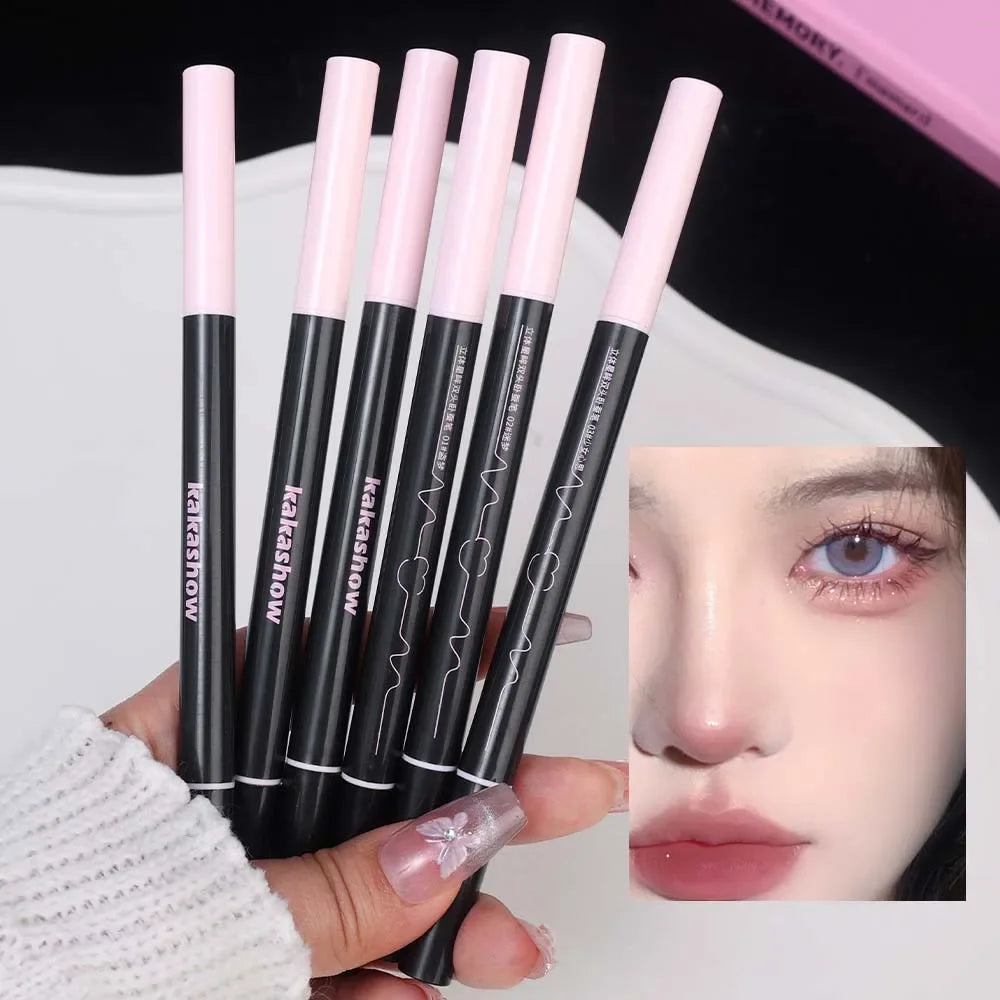 Double Head Matte Pink Lying Silkworm Pen Waterproof Lasting Natural Brightening Glitter Eyeshadow Pencil Korean Makeup Cosmetic