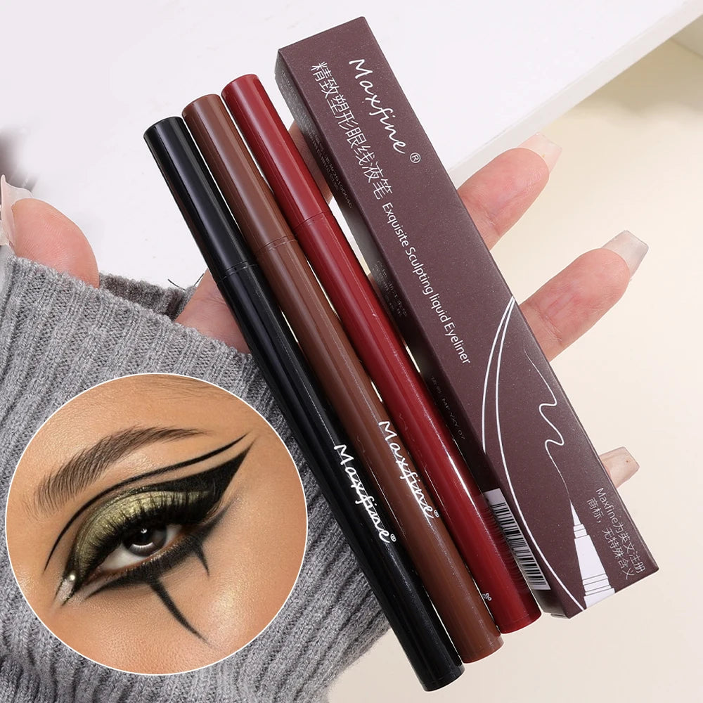 Waterproof Matte Red Liquid Eyeliner Pencil Ultra-thin Long Lasting Quick Dry Smooth Black Eye Liner Pen Korean Makeup Cosmetics