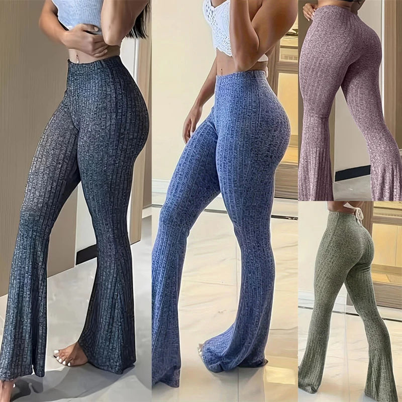 Slim High Waist Capris Sexy Bell Bottom Flare Tights Solid Hot Y2k Women Clothes E Girl Aesthetic Fashion Streetwear Woman Pants