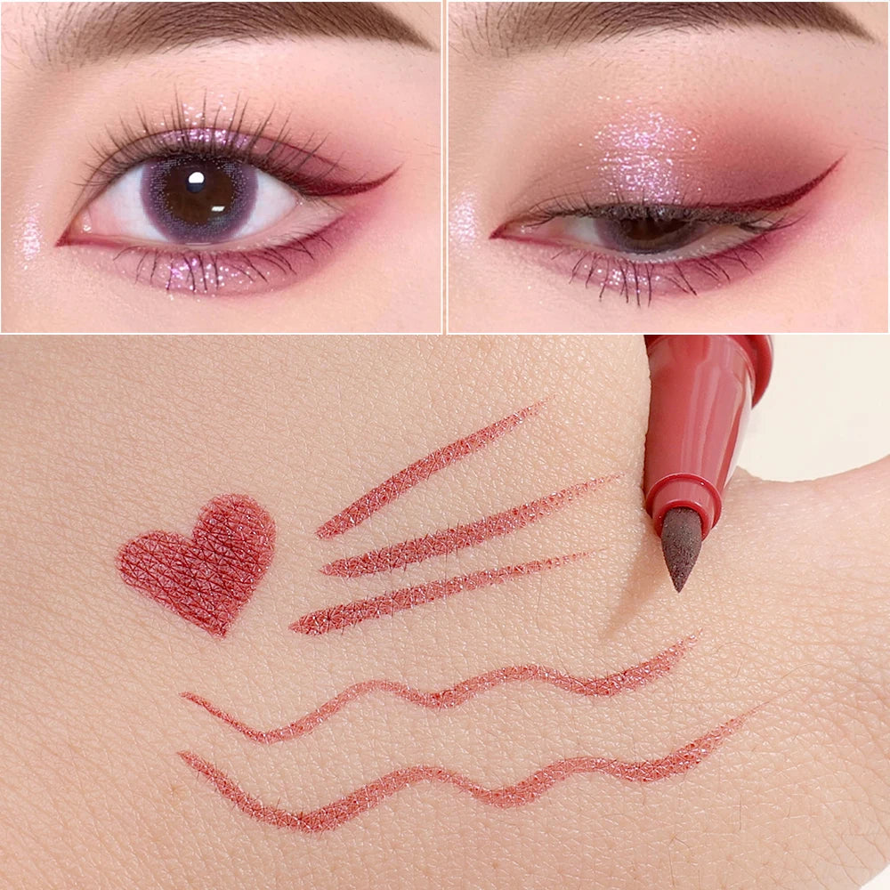 Waterproof Matte Red Liquid Eyeliner Pencil Ultra-thin Long Lasting Quick Dry Smooth Black Eye Liner Pen Korean Makeup Cosmetics