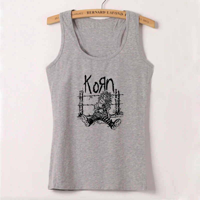 Cartoon Anime Print Goth Tank Girl Sexy Cropped Slim Crop Tops Summer Women O Neck Sleeveless Short Vest Y2K Fashion Streetwear