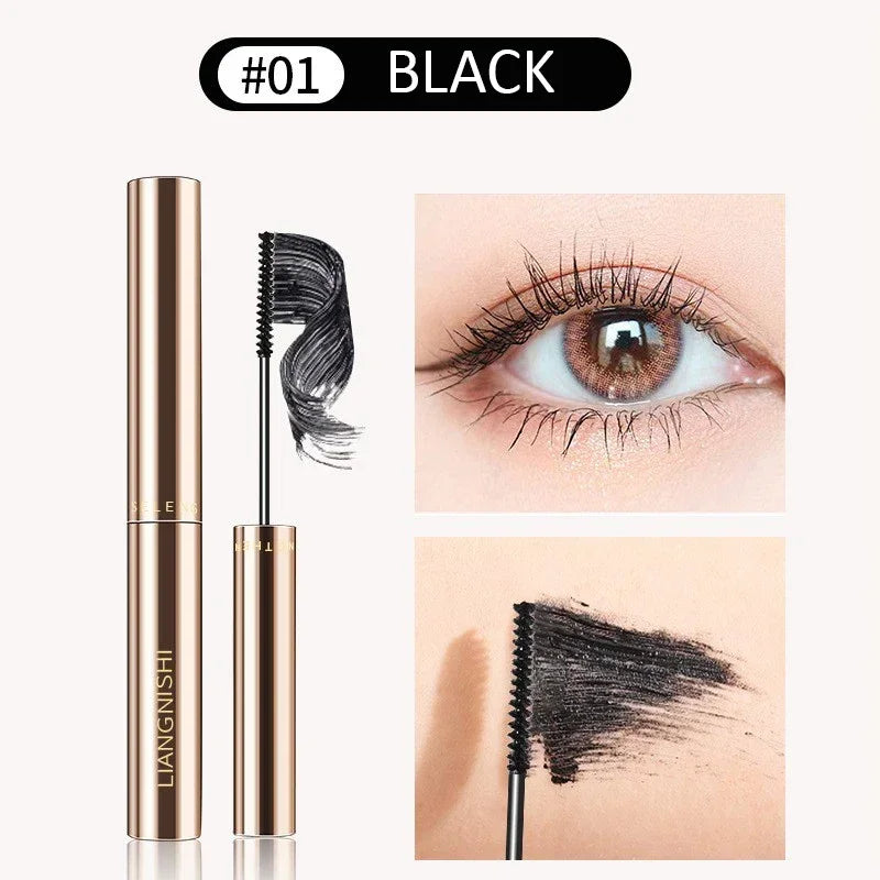 Silk Fiber Matte Mascara Makeup Ultra-Fine Brush Lengthens Eyelashes Waterproof Fast Dry Brown Black Curling Mascara Cosmetic