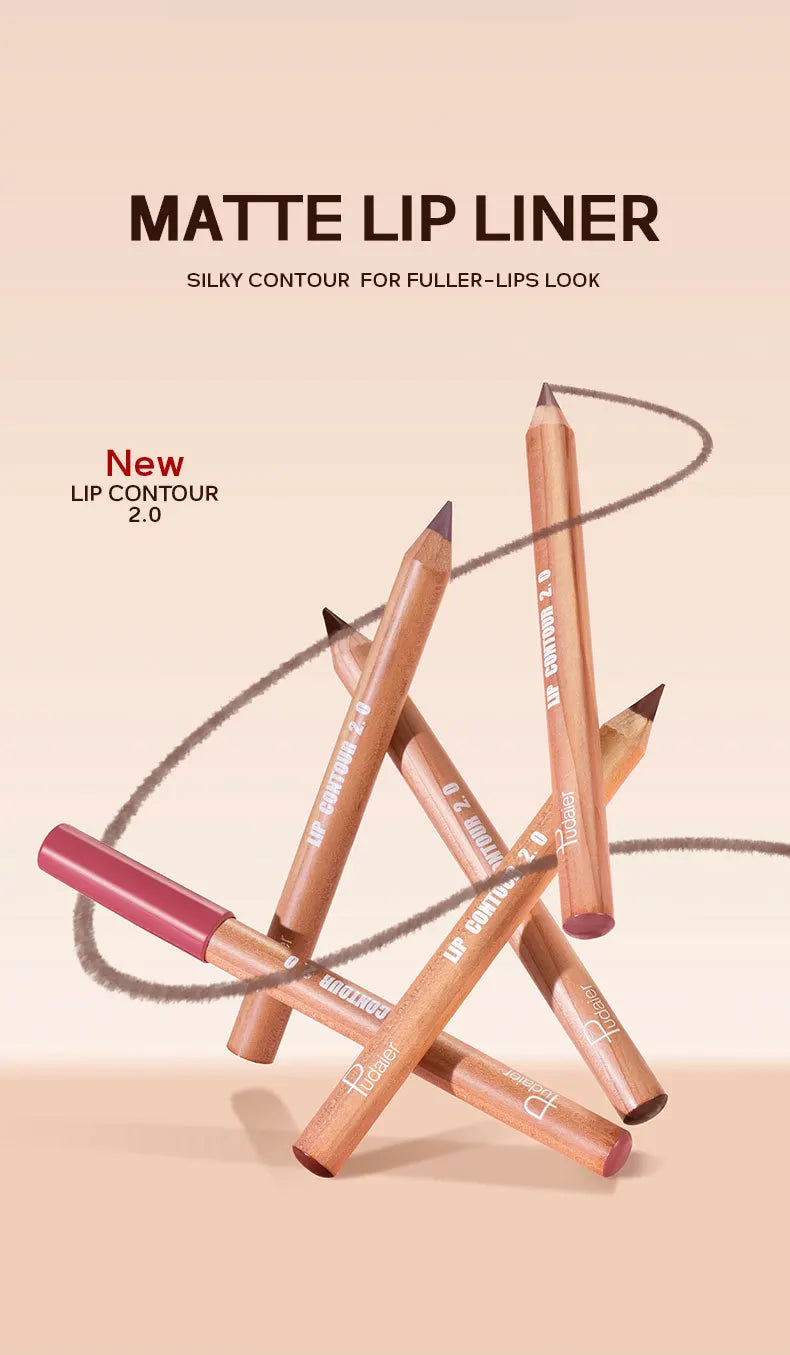 1pc Matte Lip Liner - Long-Lasting, Smooth Application, Easy to Color, Includes Sharpener - Perfect for a Flawless Finish!