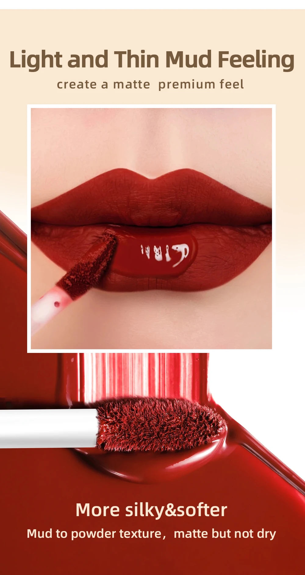 QIBEST Liquid Lipstick Waterproof Velvet Nude Matte Sexy Red Lip Gloss Long Lasting Nonstick Lip Stain Makeup 24 Colors Hots