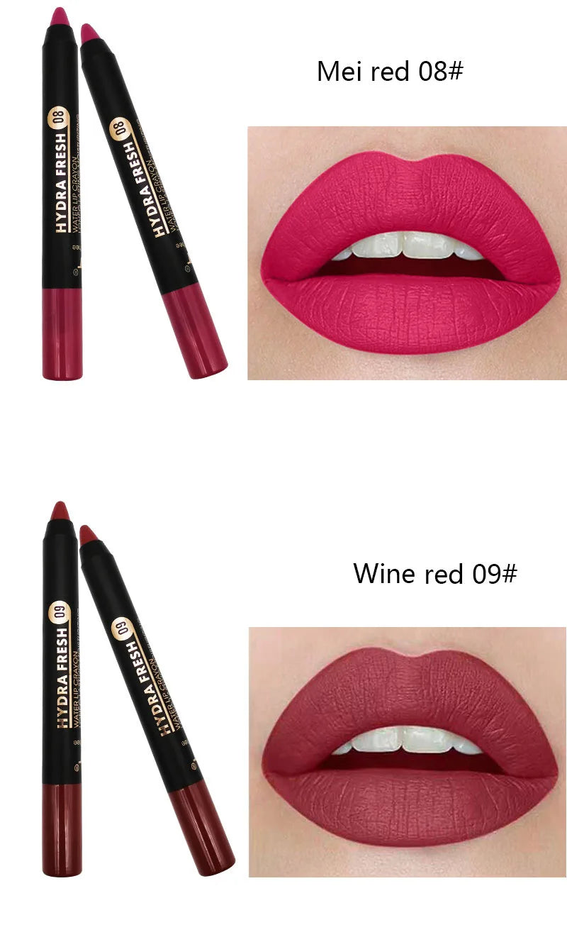 9 Colors Velvet Matte Lipsticks Pencil Waterproof Long Lasting Lip Stick Non-Stick Cup Makeup Lip Tint Pencil Cosmetics Sexy Red