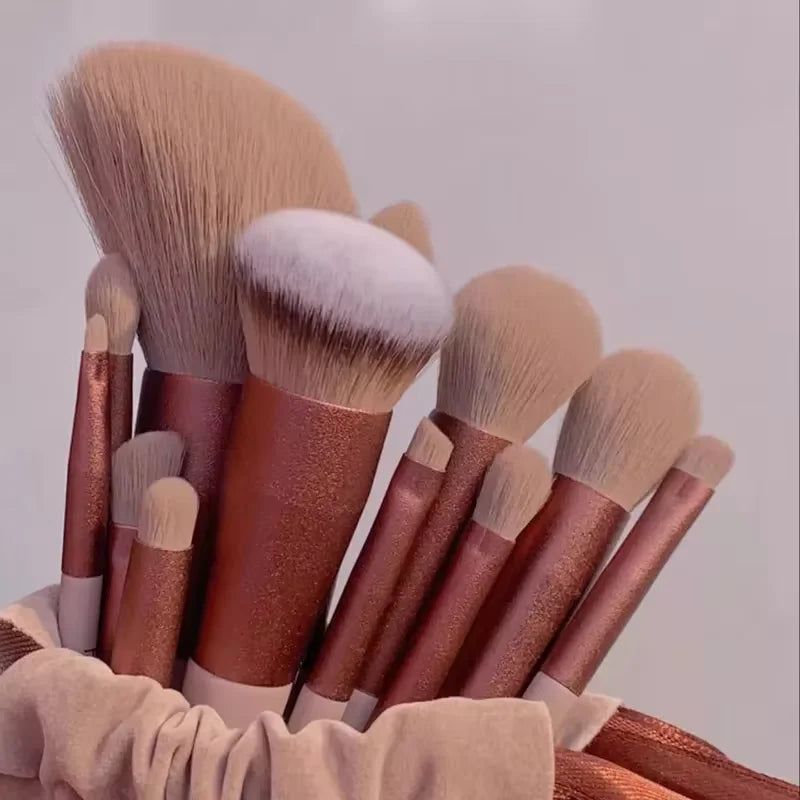 13/15PCS Makeup Brushes Set Eye Shadow Foundation Women Cosmetic Brush Eyeshadow Blush Beauty Soft Make Up Tools Bag