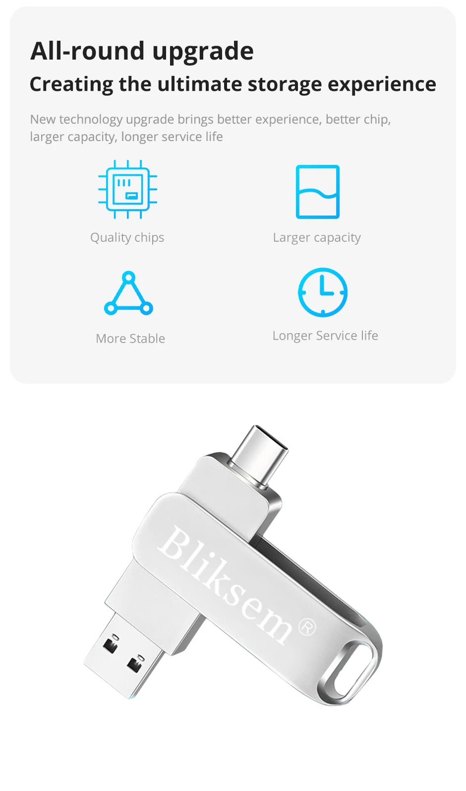 Bliksem TYPE-C Flash Drive OTG 32GB 64GB High Speed USB2.0 for Computer Cell Phone 3in1 USB Metal Mini Pen Drive 32GB USB 64GB