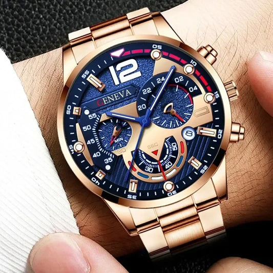 Fashion Mens Sports Watches Montre Homme Luxury Steel Quartz Watch Mens Business Watches Casual Calendar Clock Reloj Hombre