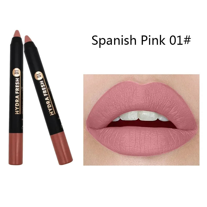 9 Colors Velvet Matte Lipsticks Pencil Waterproof Long Lasting Lip Stick Non-Stick Cup Makeup Lip Tint Pencil Cosmetics Sexy Red