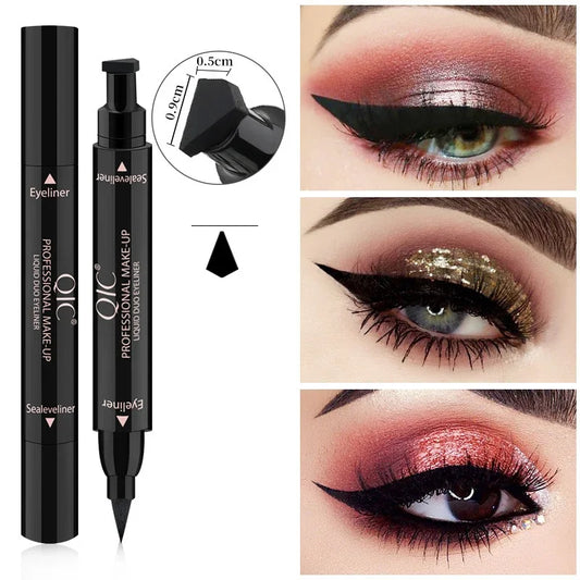 Eyeliner Stamp Liquid Eyeliner Pencil Double Headed Makeup Stamps Seal Pen Eyeliner Pencil Long-lasting Waterproof