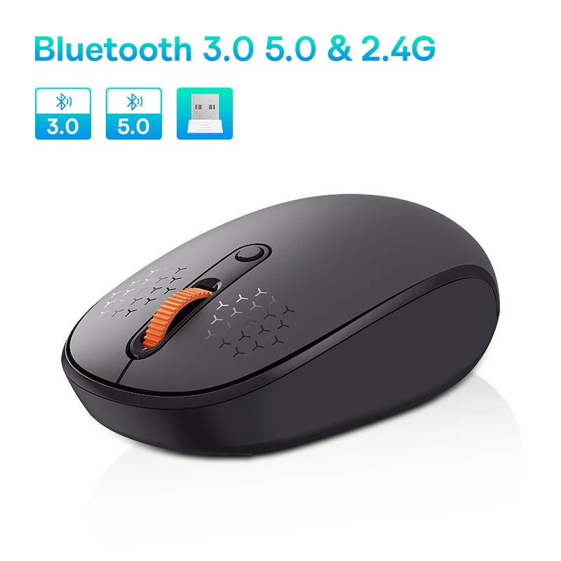 Baseus Mouse Bluetooth Wireless Computer 1600DPI Silent Mouse with 2.4GHz USB Nano Receiver for PC MacBook Tablet Laptop Mouse