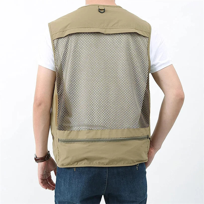 6XL Summer New Outdoor Vest Men Utility Tactical Multi-pocket Vest Techwear Outdoor Hiking Fishing Photography Safari Cargo Vest