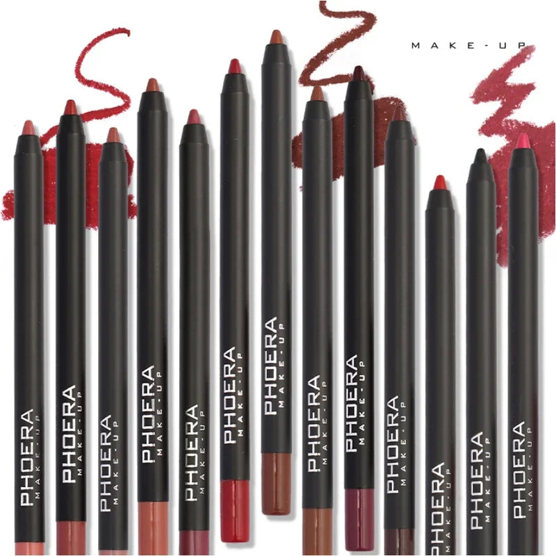 Sexy Red Lip liner Pencil Matte Lipstick Pen Long Lasting Waterproof Lips Contour Makeup Lips Smooth Nude Lipliner Pen Cosmetics