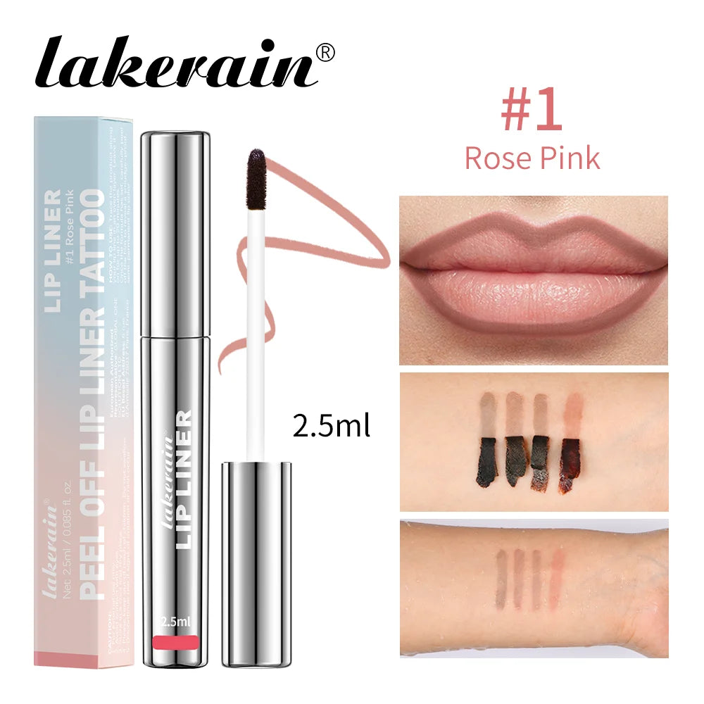 Waterproof Lip Liner Peel Off Tattoo Lipgloss Waterproof Long Lasting Matte Lip Tint Brown Contour Tear-off Lips Stain Cosmetic