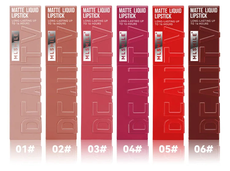 6 Colors Nude Matte Lip Gloss Waterproof Lasting Lipstick Not Fading Sexy Nude Red Pink Velvet Liquid Lipsticks Makeup Cosmetic