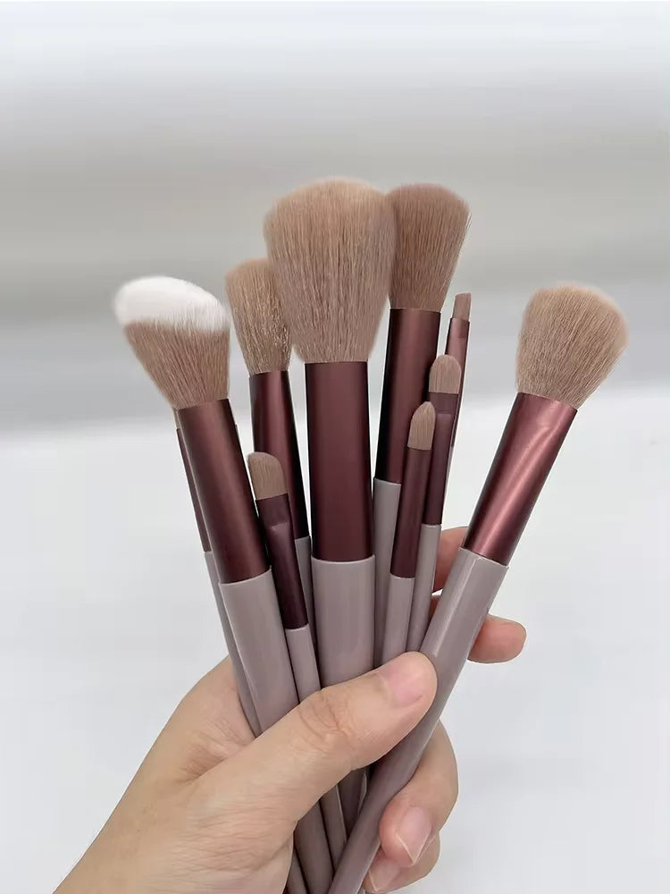 13/15PCS Makeup Brushes Set Eye Shadow Foundation Women Cosmetic Brush Eyeshadow Blush Beauty Soft Make Up Tools Bag