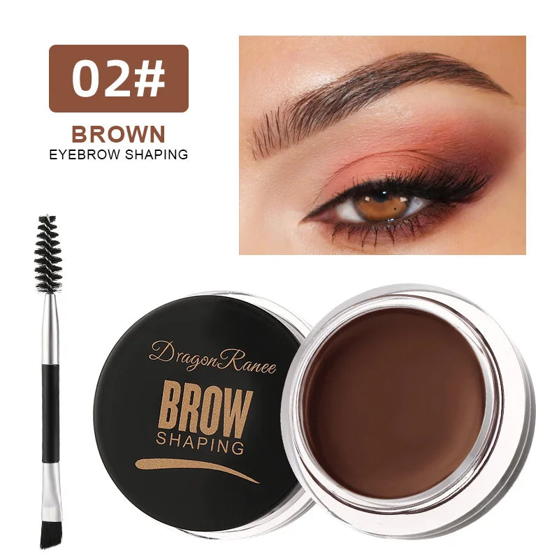 2 in 1 Eyeliner Eyebrow Gel Cream with Brush Waterproof Long-lasting Matte Black Brown Easy Wear Eyeliner Korean Makeup Cosmetic