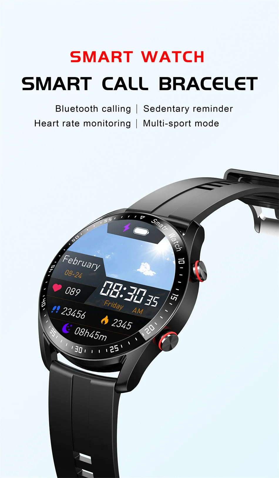 For Watch GT Series Smart Watch Men Women HD Screen Bluetooth Call GPS Tracker Heart Rate IP68 Waterproof SmartWatch 2024 New