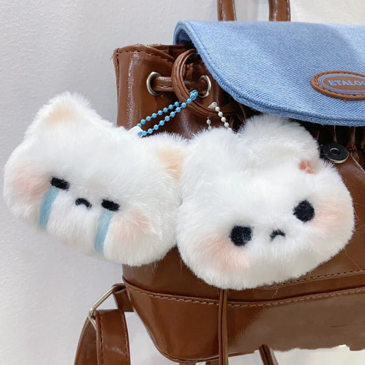 Cute Soft Plush Rabbit Fur Keychain for Women Backpack Pendant Girls Kids Fluffy Animal Key Chains Decoration Gift